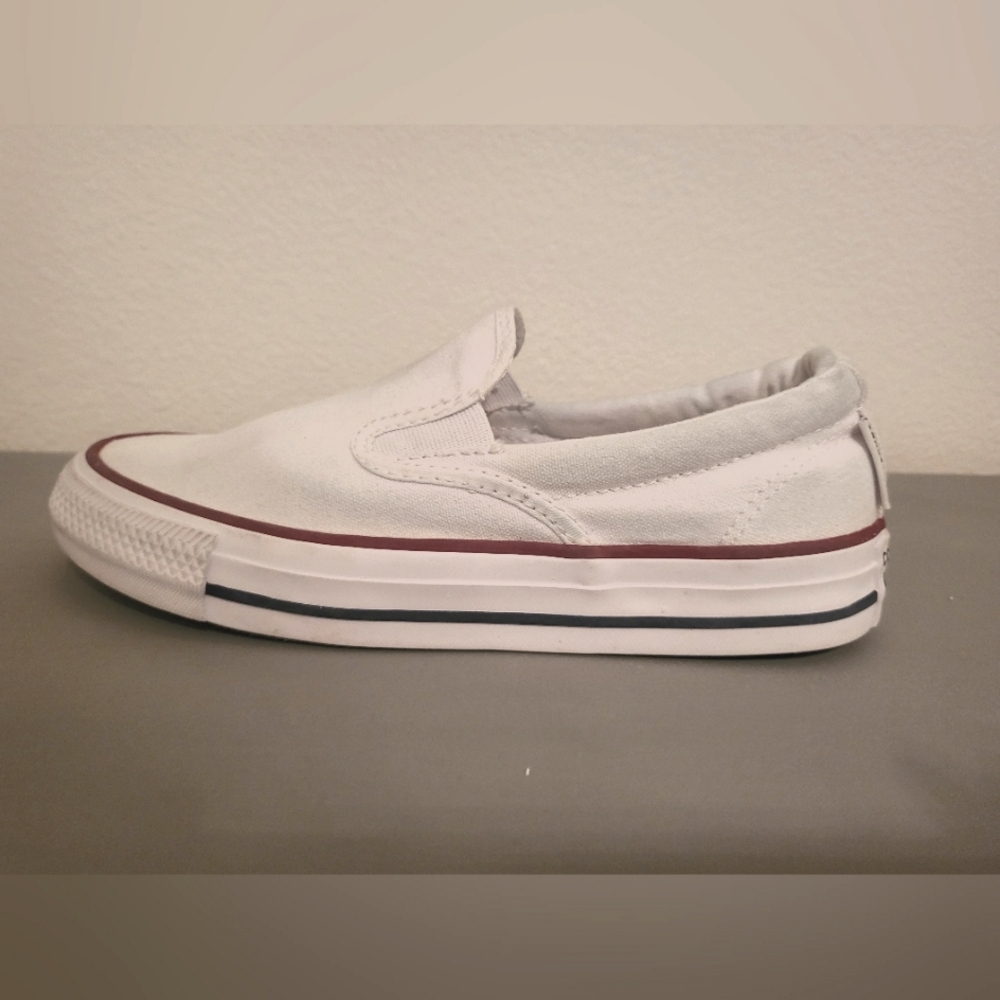 😍 Converse Chuck Taylor Double Gore Slip On White Size 6 Women Size 4.5 men